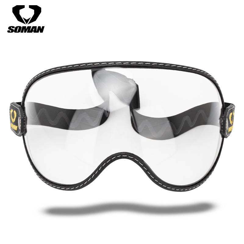Lente de correa de motocicleta retro SOMAN Lente general T3 Casco de locomotora Gafas a prueba de viento Espejo de motocicleta