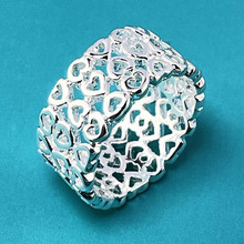 跨境新款复古简约镂空心形戒指 速卖通新款个性时尚指环工厂直批