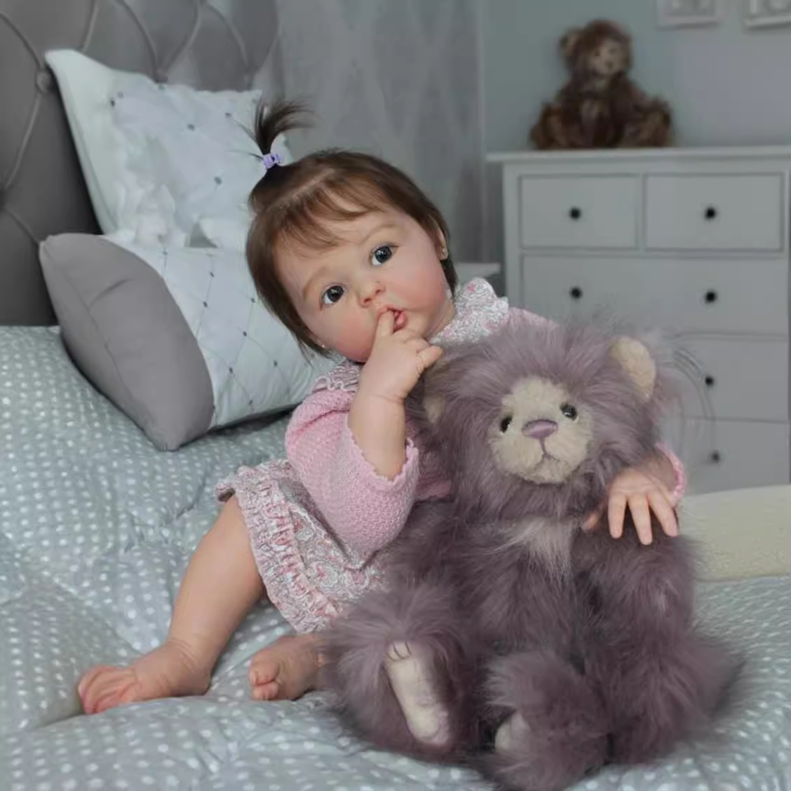 En stock 55cm simulación muñeca suave cuerpo completo vinilo renacido muñeca de los niños muñeca de juguete que acompaña