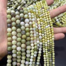 天然珠宝天然青花玉散珠圆珠 手链项链diy饰品配件半成品串珠批发