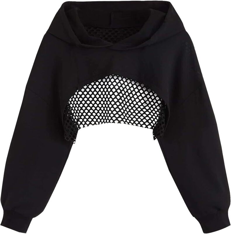Long-Sleeved Sweatshirt, Ultra-Hoodie, Hollow-Out Crop Top, La Girl Ec Short Style Ola Top Long-Sleeved Sweatshirt, Ultra-Hoodie, Hollow-Out Crop Top, La Girl Ec Short Style Ola Top