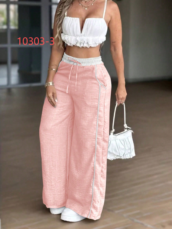 Inventario transfronterizo Y2K gris verde claro pulgada cintura alta pantalones de piernas anchas pantalones casuales sueltos primavera y verano