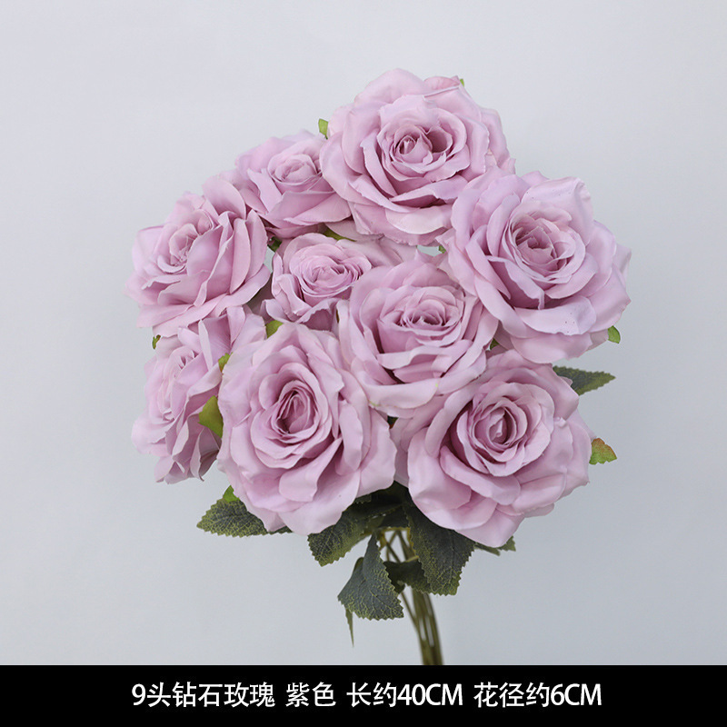 紫色仿真花婚庆假花绣球花插花婚礼花艺花材绢花装饰布置花批发热|undefined