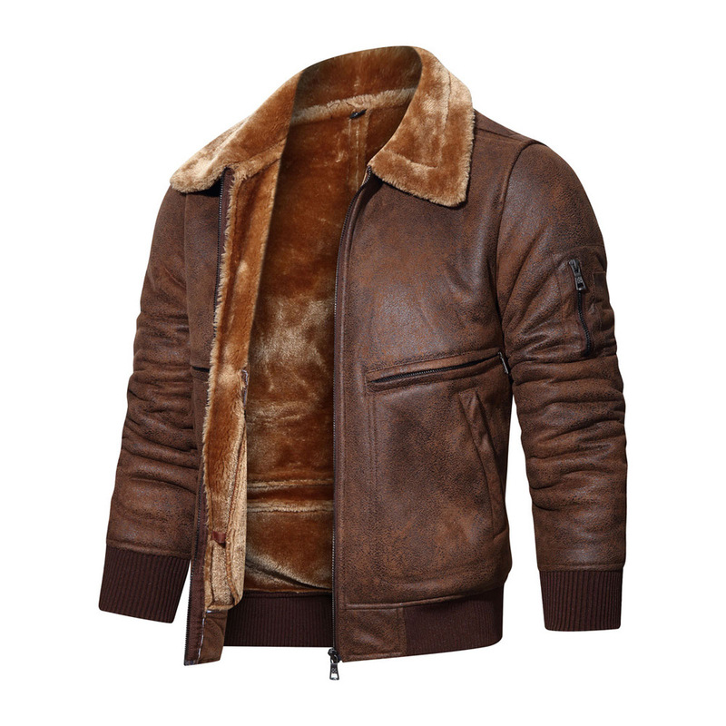 Cross-border exclusive for Amazon WISH ebay lapel fur jacket leather coat autumn and winter fashion Europe Cross-border exclusive for Amazon WISH ebay lapel fur jacket leather coat autumn and winter fashion Europe