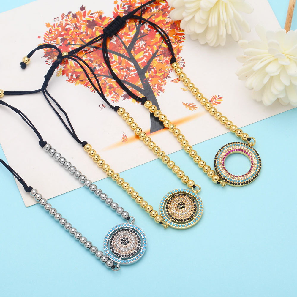 Fashion Circle Copper Bracelets Gold Plated Zircon Copper Bracelets