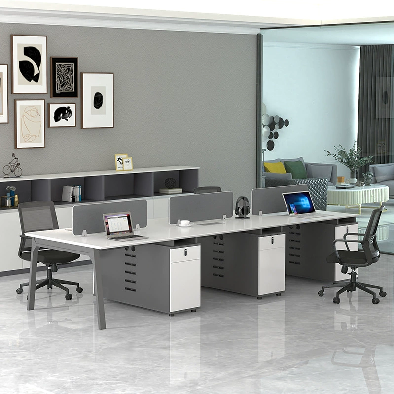 Ханчжоу Офисный стол и стул Комбинация Простая современная офисная мебель 2/4/6 Персонал Стол Офисный экран Станция