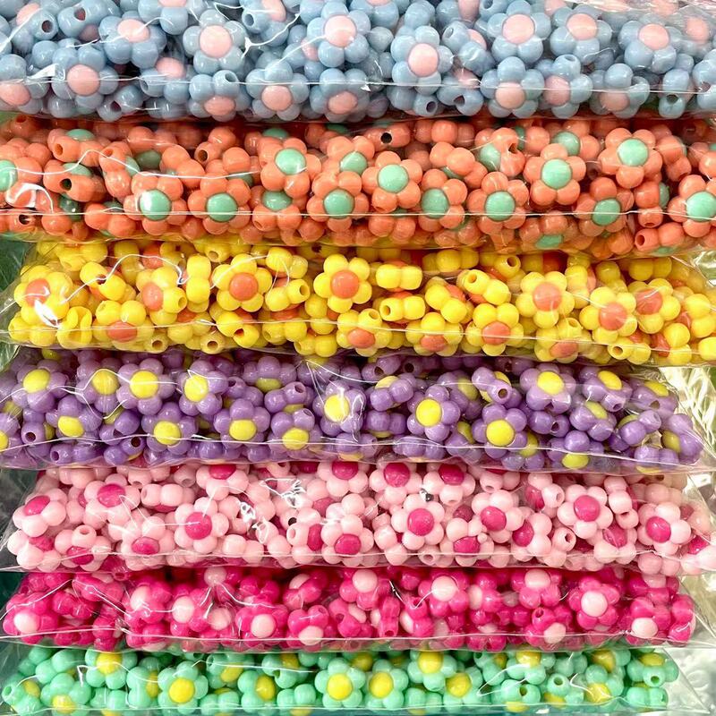 カラフルな2色/色メッキの小さな花の穴のビーズDIYブレスレットの携帯電話のチェーンのネックレスのビーズの材料の部品|undefined