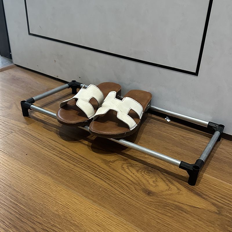 Zapatero en la entrada del dormitorio, pequeño y estrecho corredor exterior, zapatero de hierro forjado, casa de alquiler, estante para zapatos simple interior de varios pisos