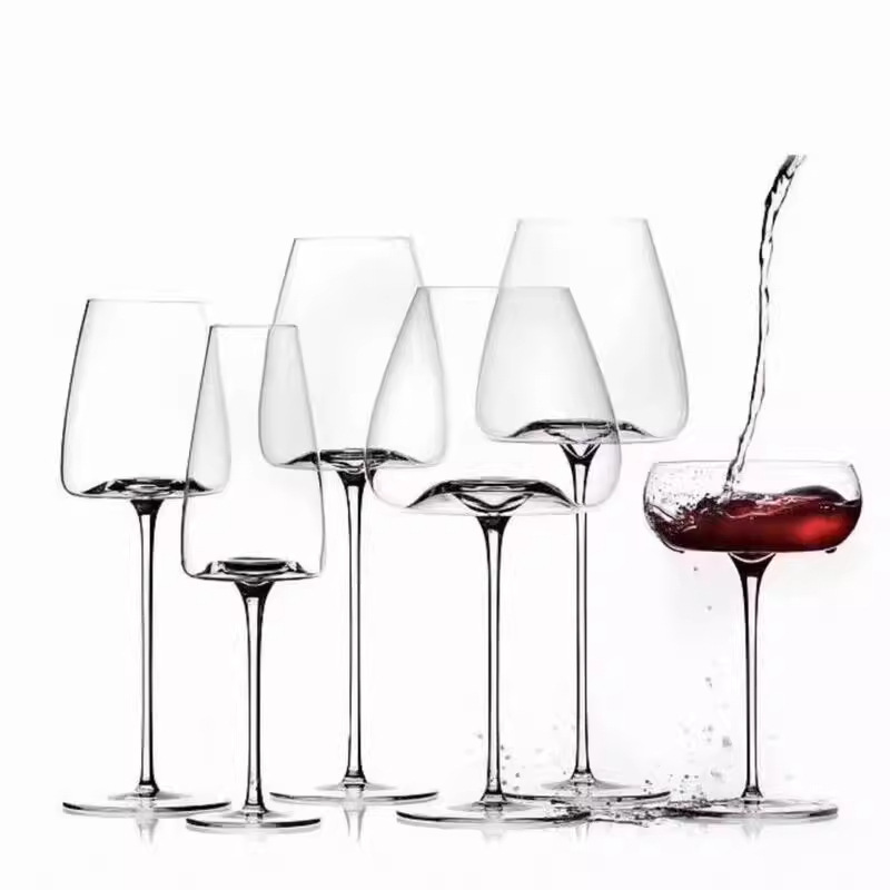 Tazas de vino super delgadas, tazas de cristal de fondo de manzana, tazas de bordeaux rápidas.