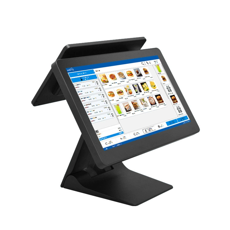 Складной 15.6" широкоформатный док-двухэкранный POS: вторичный 11.6" сенсорный емкостной экран, все в одном кассовый аппарат