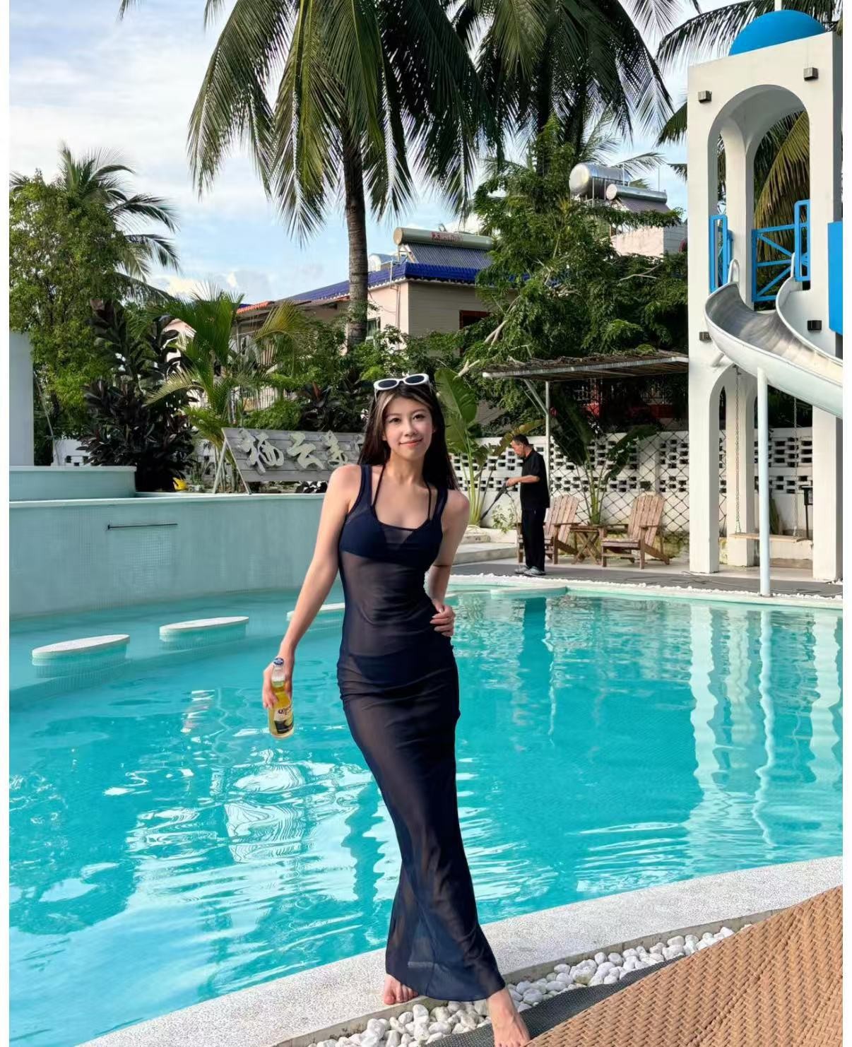 Top de tubo a rayas bikini correas de tres puntos halter bikini surf traje de baño mujer chica caliente Sanya vacaciones aguas termales