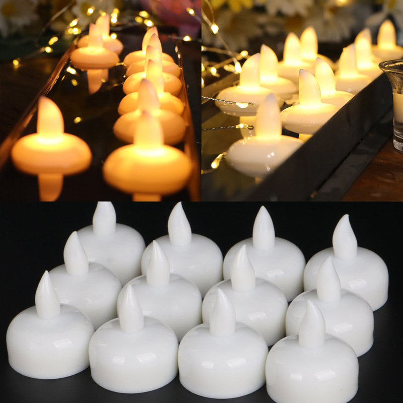 Factory wholesale led floating water electronic candle lamp in water is bright induction floating candle lamp wedding water candle Factory wholesale led floating water electronic candle lamp in water is bright induction floating candle lamp wedding water candle