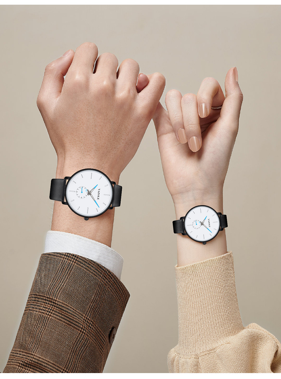 Orologio da polso al quarzo semplice impermeabile e luminoso notturno abbinato per coppie, regali per studenti maschi e femmine_voghion.com