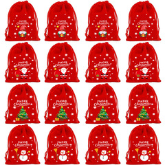 メーカー卸売りの大きな赤いクリスマスの布のポケットのクリスマスのリンゴのキャンディーの包装の贈り物の袋の現物