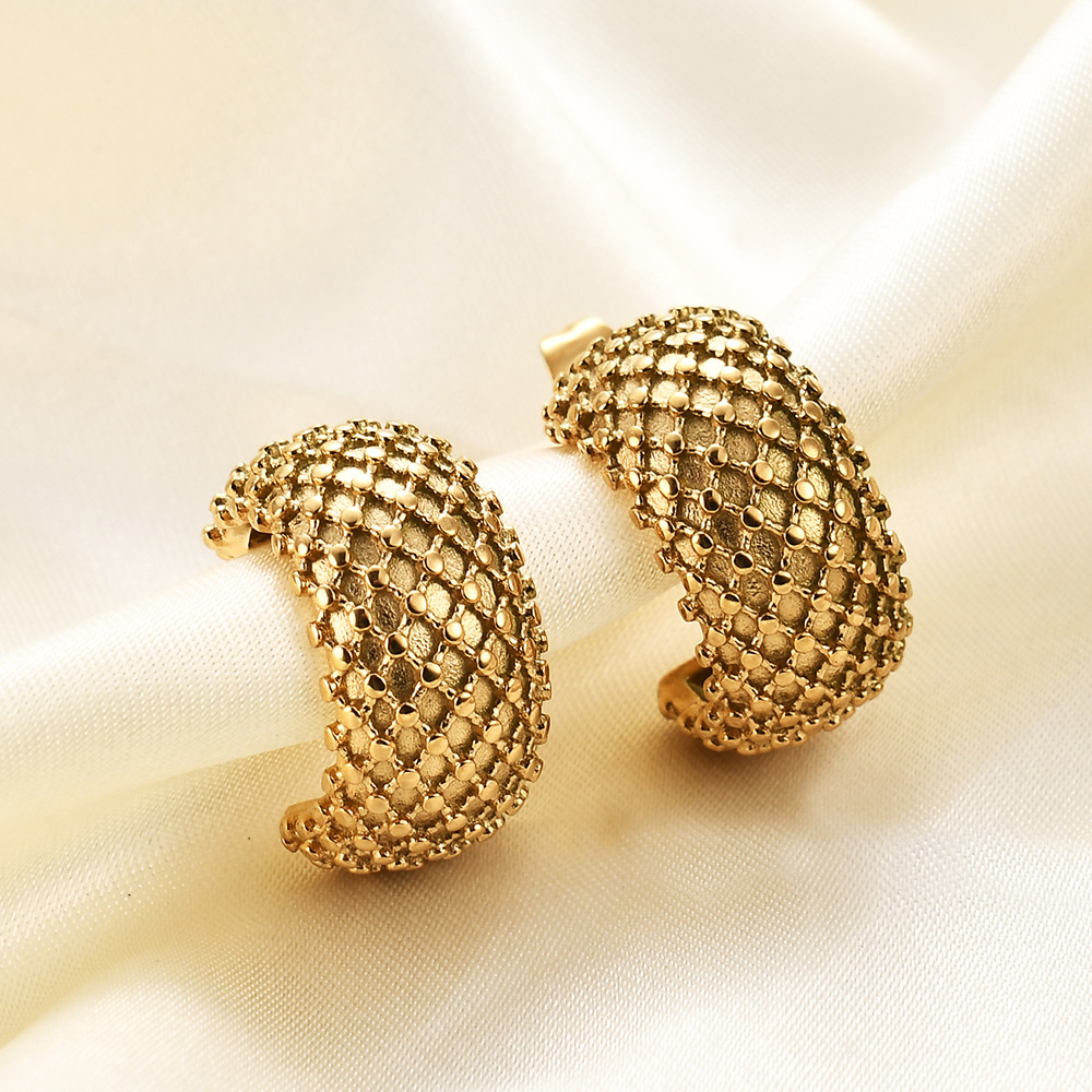 Plating Design 1 Pair Simple Style Geometric Solid Color Plating Titanium Steel Hoop Earrings
