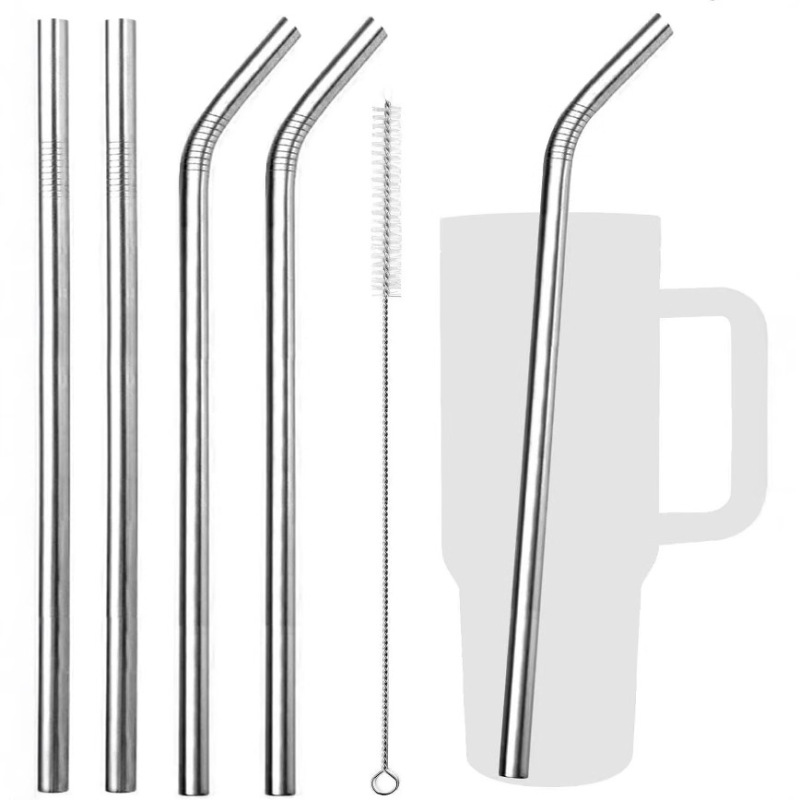 304 Stainless Steel Straws Food Grade Non-Disposable Portable Metal Iron Straws Extended Commercial Milk Tea Straws 304 Stainless Steel Straws Food Grade Non-Disposable Portable Metal Iron Straws Extended Commercial Milk Tea Straws