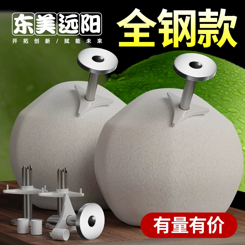 Нержавеющая сталь бытовой кокос небольшой Подарочный инструмент кокосовый зеленый открывалка для отверстий свежий кокос быстрое отверстие вилка соломенное устройство