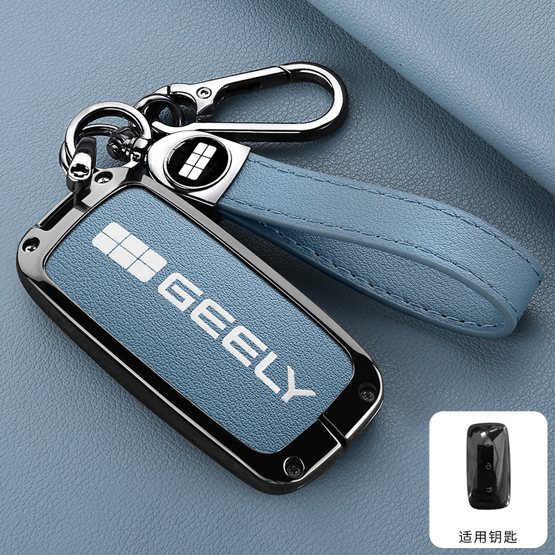 [지리 갤럭시 모델 A] 양면 가죽 페블 블루 + A04 로프 + 로프 버클