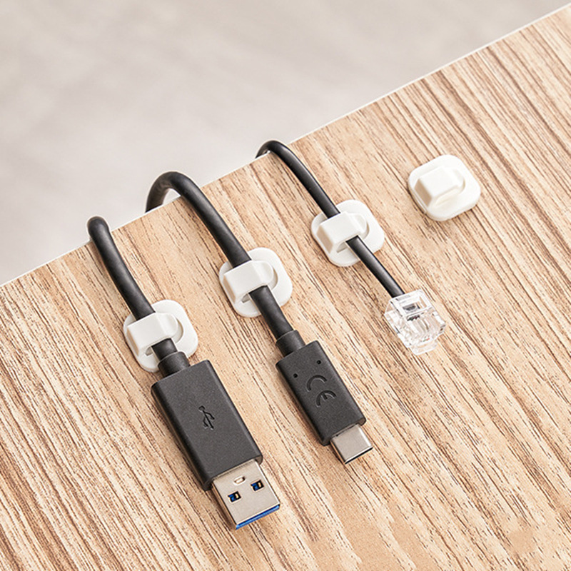 KM Punch-free Wire Organizer Wall Sticker Wire Storage Fixing Self-adhesive Wire Clip Buckle Network Cable Artifact