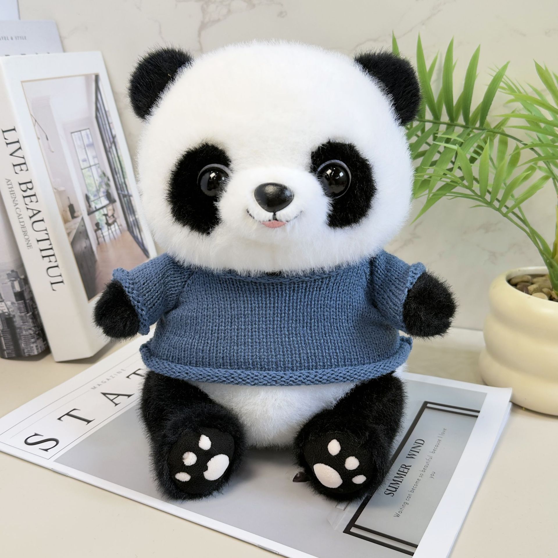Cute tesoro nacional panda muñeca muñeca de peluche muñeca panda muñeca Chengdu logotipo de la empresa de impresión de recuerdos