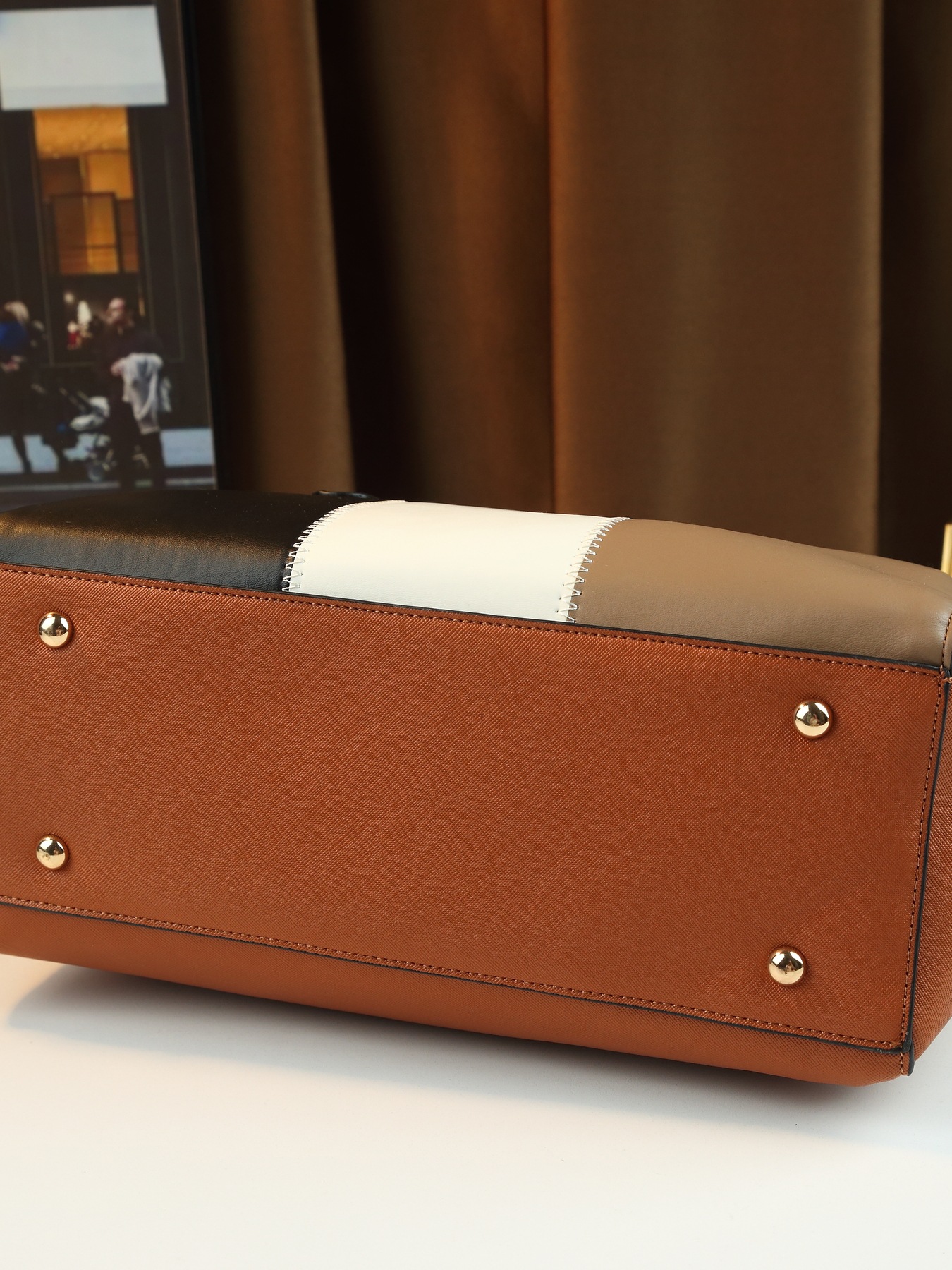 Modische Damen Handtasche Im 4-teile-set Mit Farbblock-design_voghion.com
