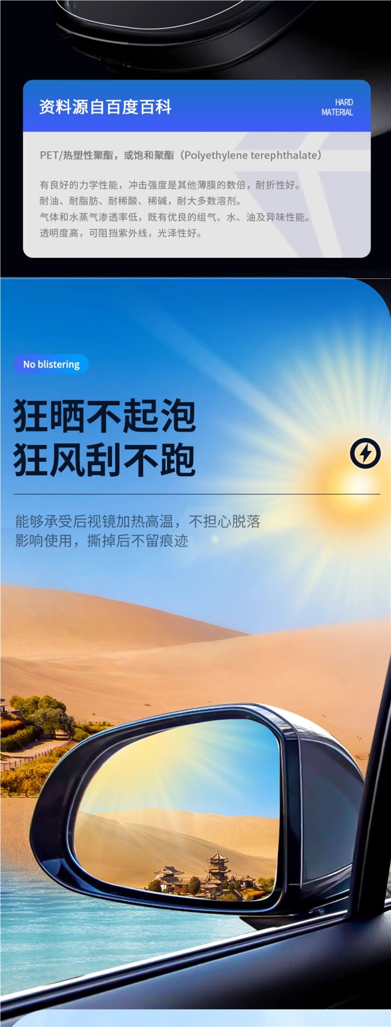 Rearview mirror rainproof film, car glass waterproof and rain-resistant film, car side window reflective film, a magical tool for rainy days