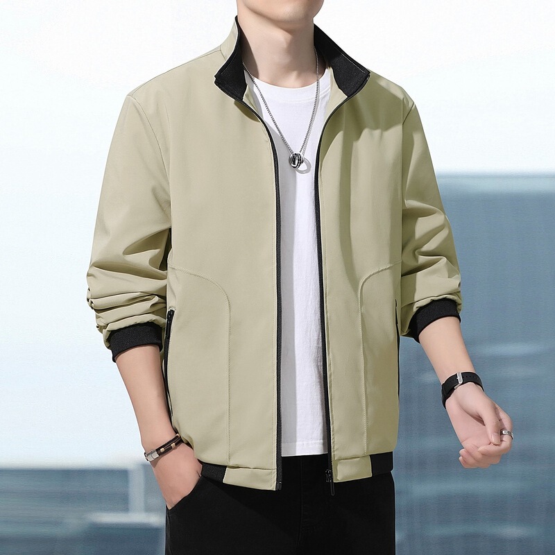 Factory wholesale jacket men's jacket spring new Korean style slim-fit trendy casual stand collar men's youth baseball uniform