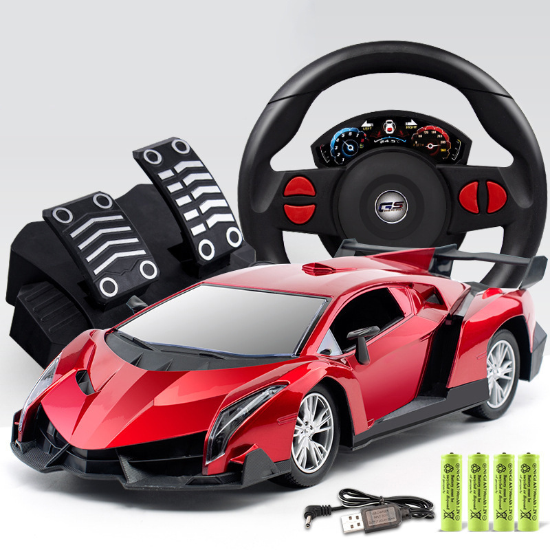 [Portable Gift Box] 1:12 Rechargeable Remote Control Car Steering Wheel Gravity Sensor Remote Control Sports Car Kidsren's Toy