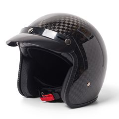 Carbon Fiber Three-Quarters Half-Helmet, Vintage Style, Universal for All Seasons