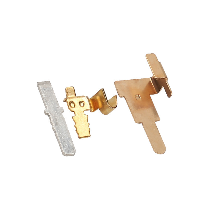 工厂生产电子五金冲压小弹片铜镀锡易焊接接触片导电片