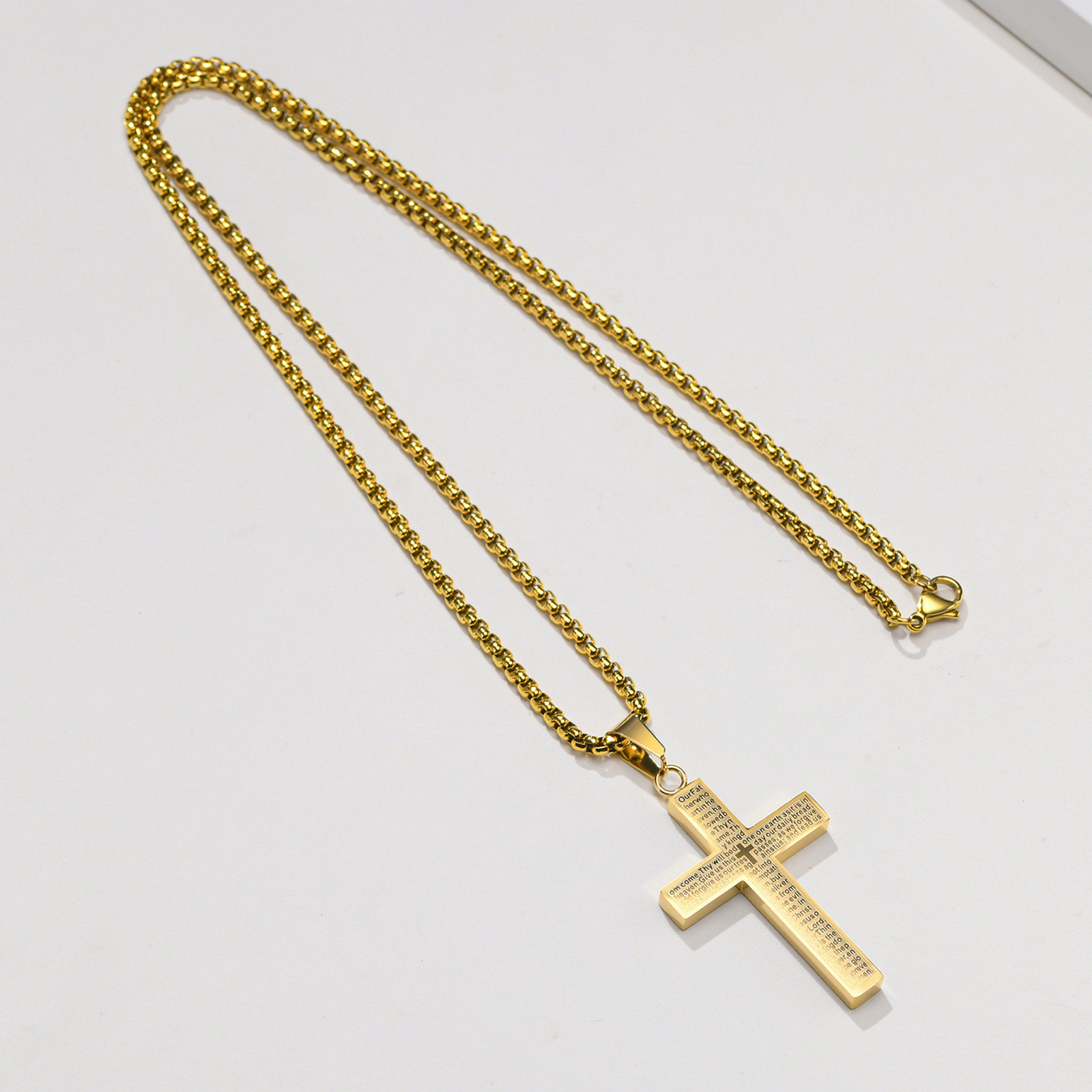 Simple Style Cross Titanium Steel Pendant Necklace Plating Stainless Steel Necklaces