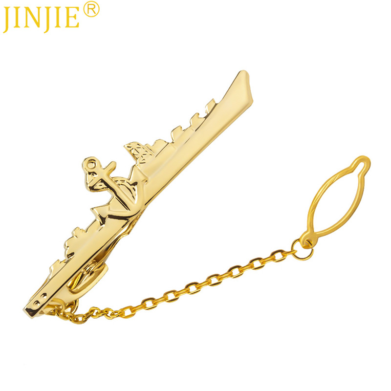 Warship shape metal tie clip men's business professional tie clip workplace personality Korean style tie clip wholesale