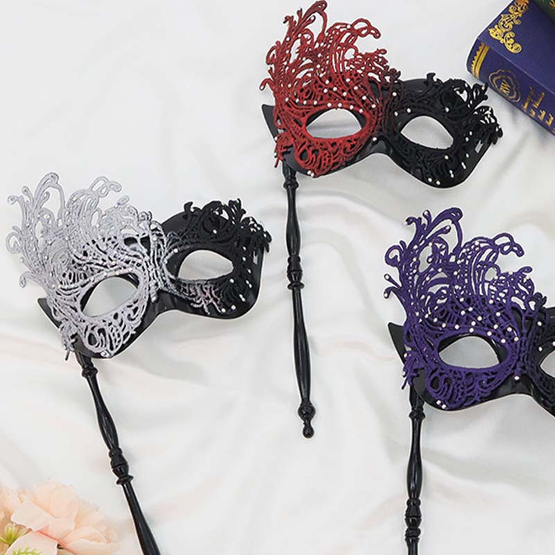 Amazon máscaras de encaje de mano máscaras de mitad de cara máscaras misteriosas de baile de maquillaje de fiesta