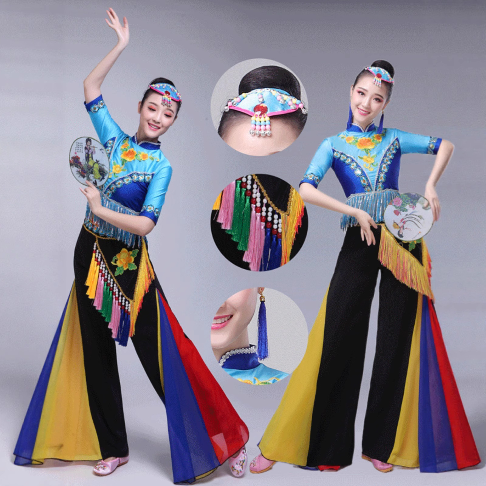 古典舞演出服爱我中华舞蹈服广场舞套装中老年现代舞服装秧歌服女