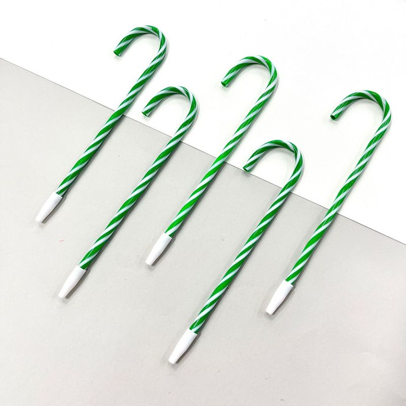 チューブ杖形状ペンノベルティ文具クリスマスボールペンダブルカラーストライプ杖ボールペン卸売|undefined