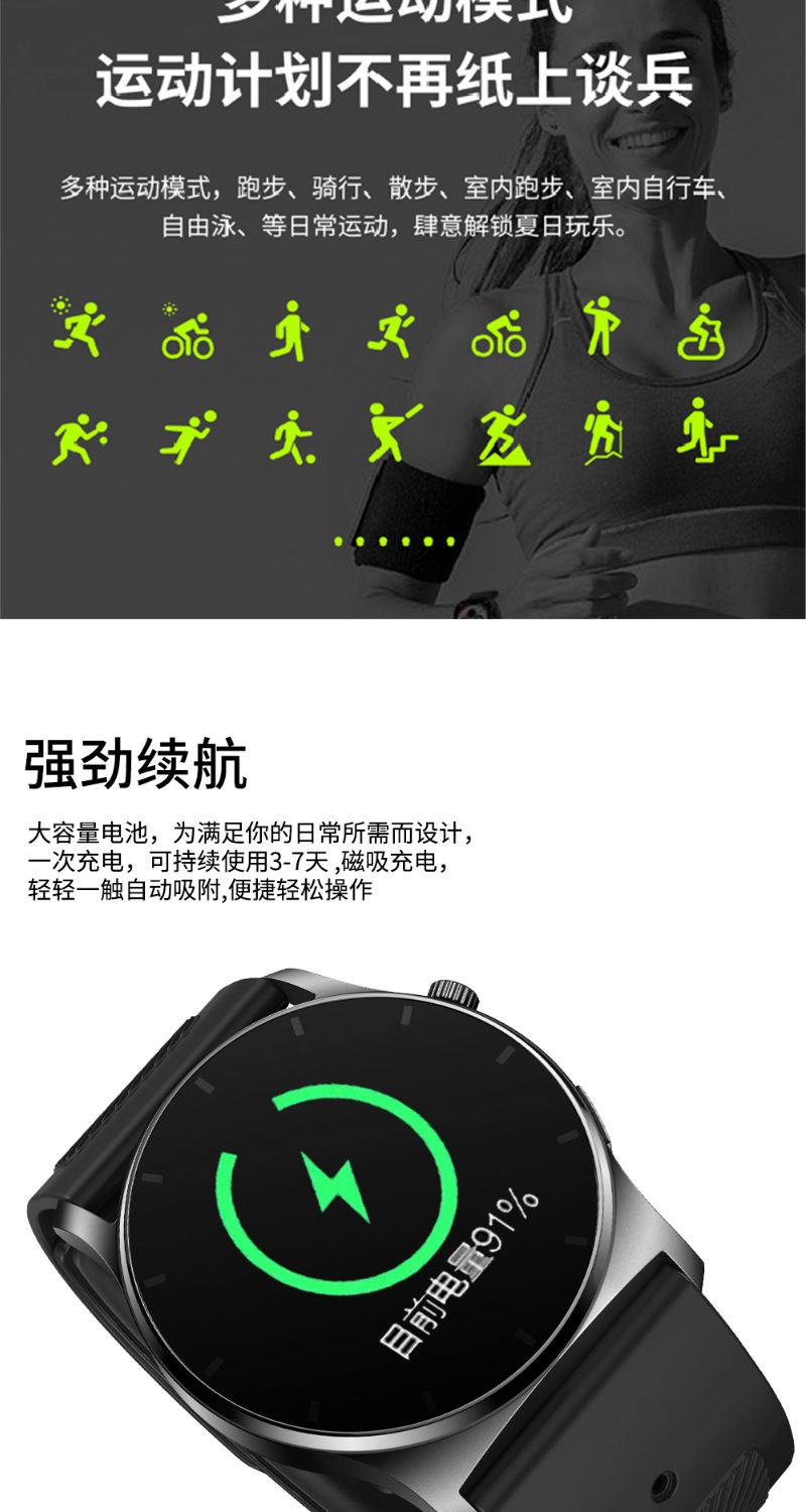 【 Air pump Type 】 Imported chip high-precision blood pressure measurement smartwatch, non-invasive blood sugar, blood lipid, uric acid and heart rate undefined