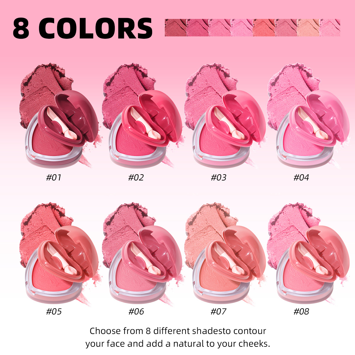 USHAS Transfronterizo Amazon Hot Sale Blush Waterproof Color Durable Love Mousse Blush UC159