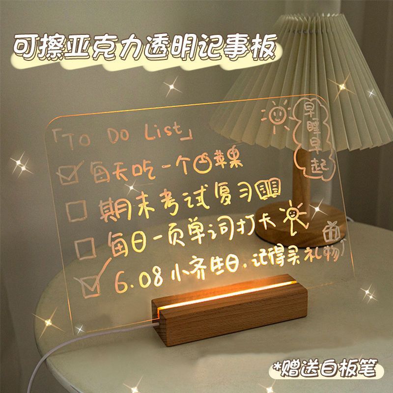 blackboard Stall up Acrylic Luminescent panel desktop Decoration study Supplies Message boards Bulletin board Writing board