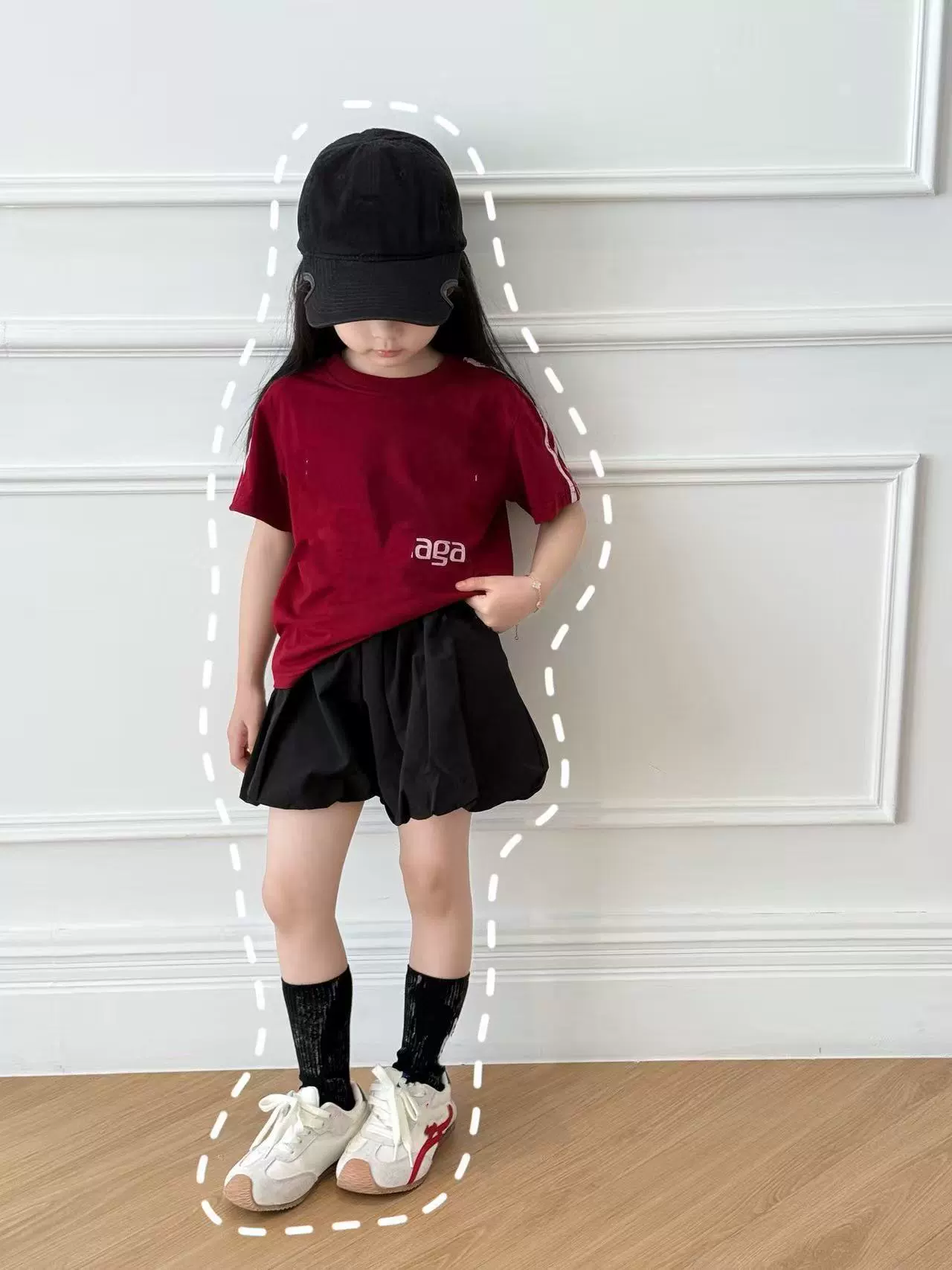 Retro badge, T-shirt, shorts, children's clothing