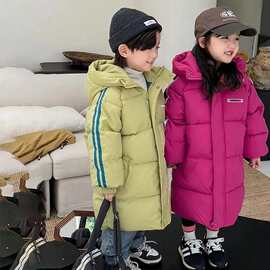 新款儿童加厚棉服中长款男童女童羽绒棉衣中大童过膝童装外套反季