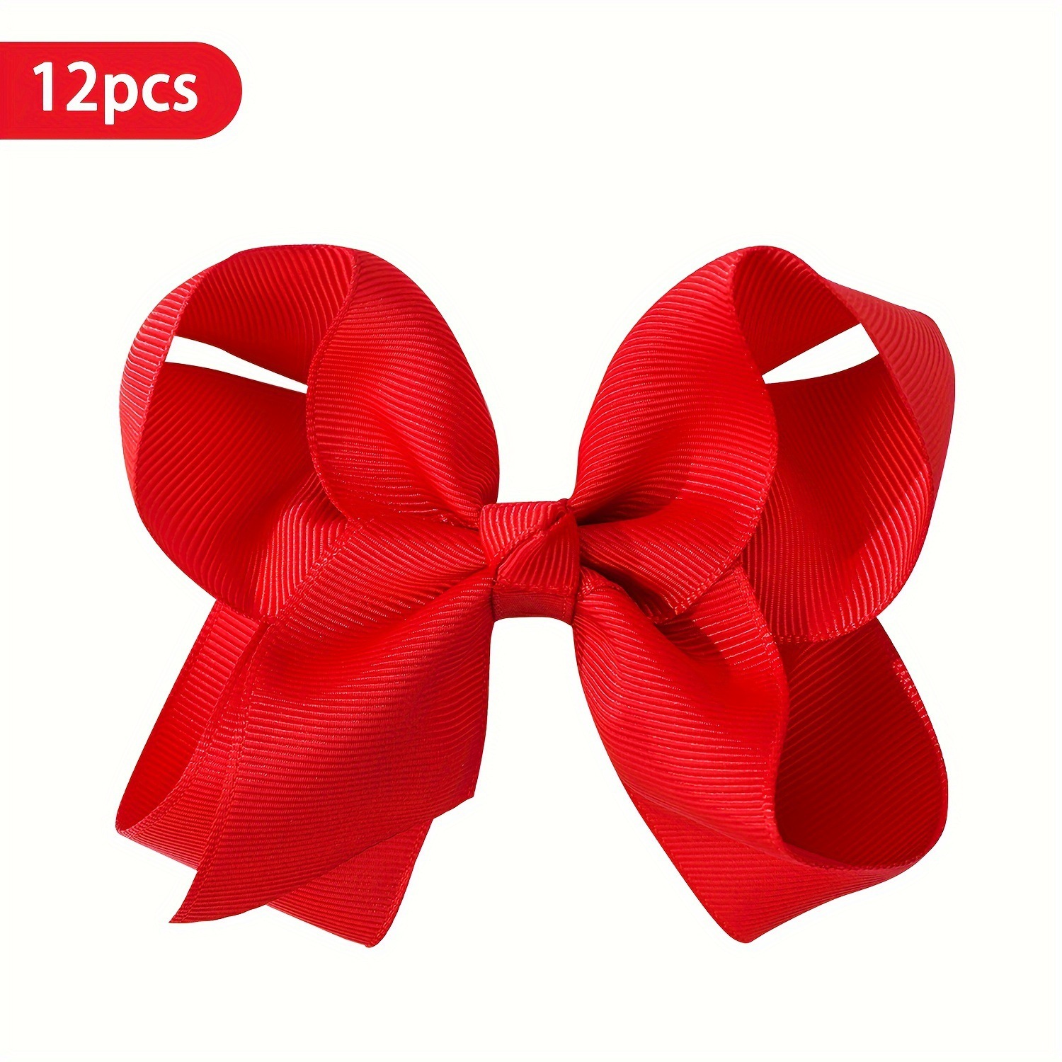 12pcs 6 Inch Girl Hair Bows Boutique Hair Clip Girls 'Cross-border