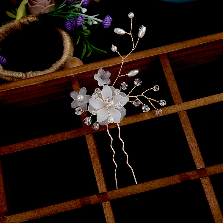 Korean-style wedding veil handmade floral bride accessories wedding updo hairpin accessories hair tie crown