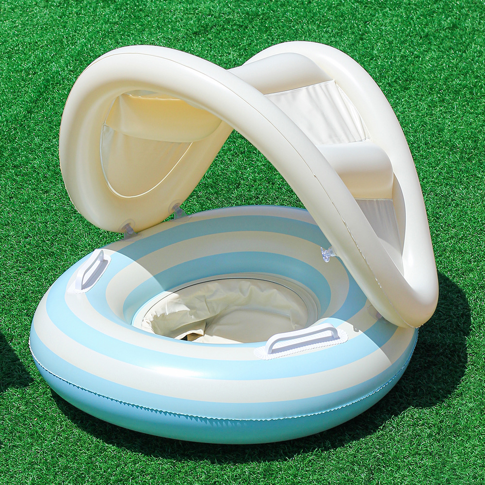 Xia Le bebé anillo de natación a prueba de sol con volante asiento de bebé barco cuerno barco hogar niños natación anillo piscina juguete