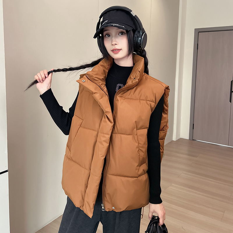 Clip de caballo de algodón para mujeres otoño y invierno de 2025, nueva chaqueta de moda holgada coreana, chaqueta de hombro de chaleco de moda