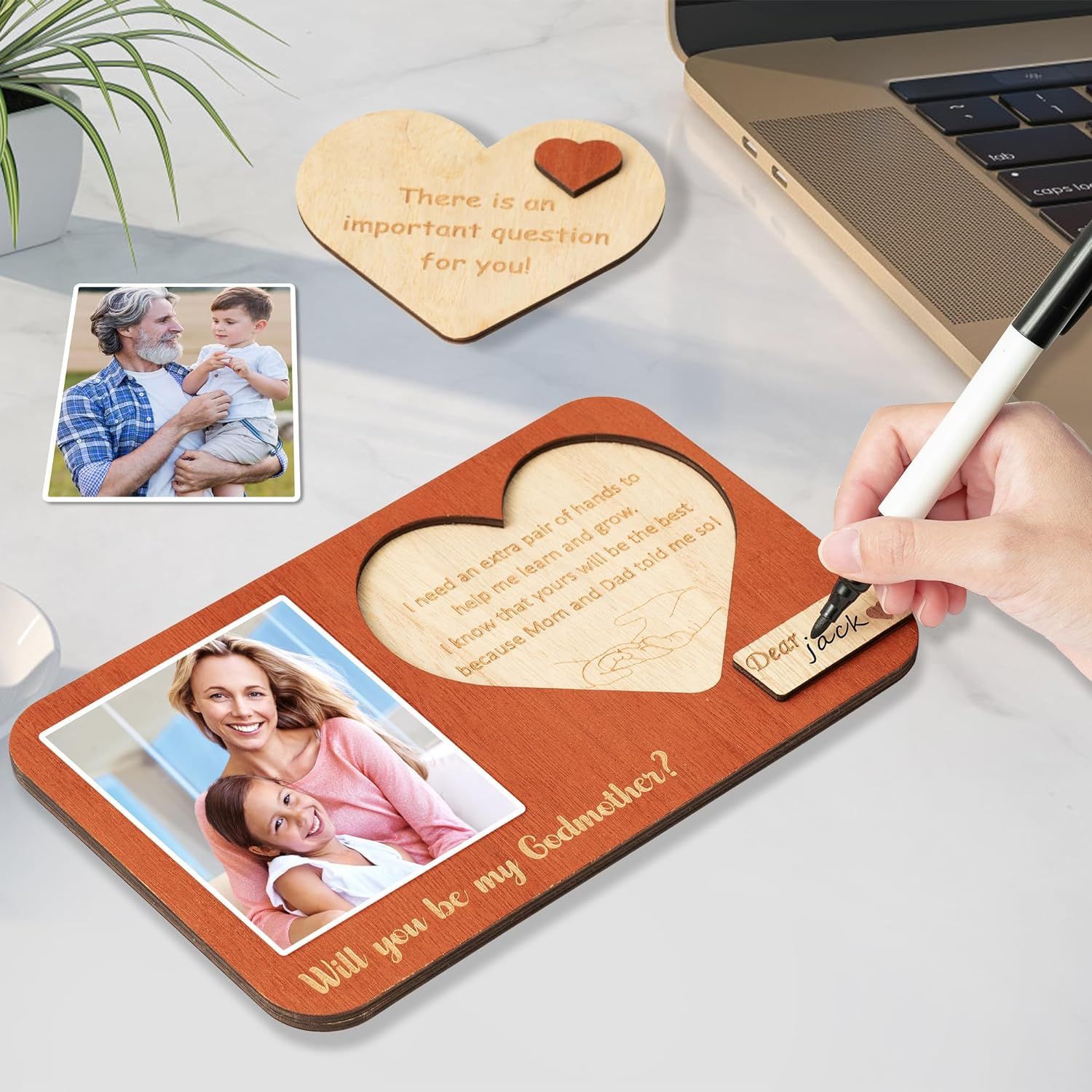 Marco DE FOTOS hueco en forma de corazón de madera marco de fotos nuevo transfronterizo creativo artesanía de madera decoración marco de fotos de madera maciza