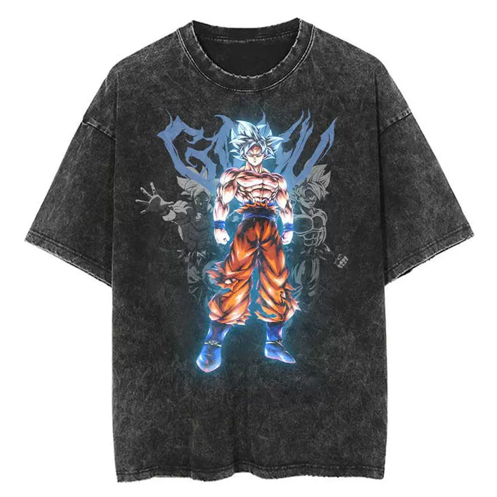 Men Streetwear t Shirt Vintage Japanese Anime Dragon Ball Gr