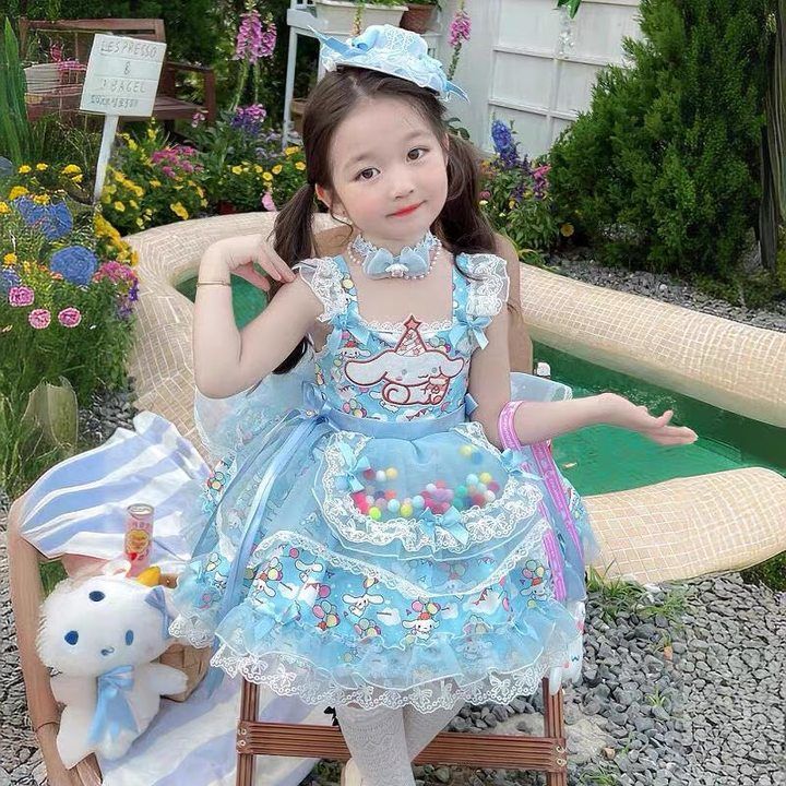 Cinnamon Dog Girls Lolita Lolitakc Hair Accessories Big-Eared Dog Top Hat Necklace Birthday Dress Hair Accessories Headwear