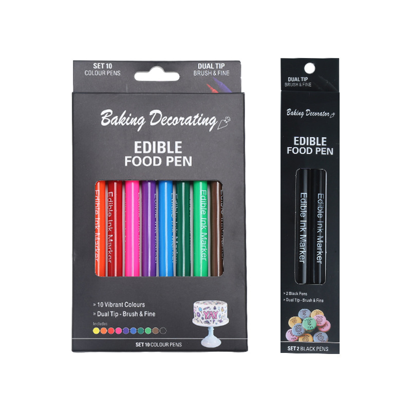 Fabricante en stock pluma de pigmento para hornear comestible fondant biscuit cake material pluma de alimentos gancho línea descripción pluma de alimentos