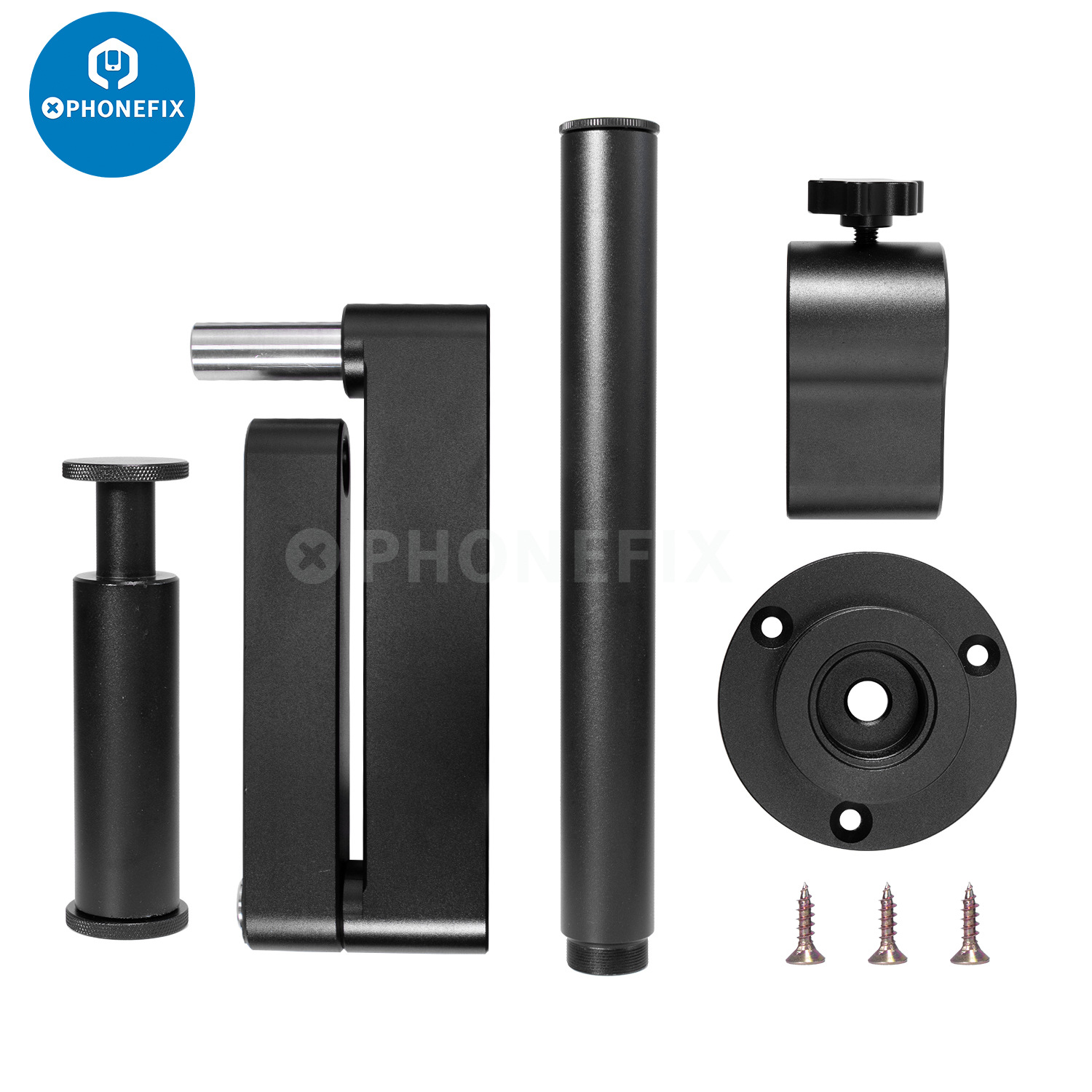 桌面式悬臂显微镜支架 三目立体显微镜50/76mm托架摇臂支架固定杆