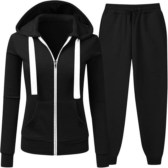 Women's Clothing Women's Solid Color Hoodie & Jogger Set – Casual Knit Sweatsuit (S-XXL, 10 Colors)​_voghion.com